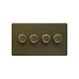 The Eton Collection Bronze 4 Gang 400W LED Dimmer Switch