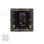 The Camden Collection Matt Black & Brushed Brass 20A 1 Gang 2 Way Toggle Switch Screwless