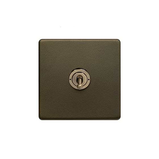 The Eton Collection Bronze 20A 1 Gang 2 Way Toggle Switch Screwless