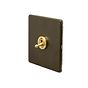 Soho Lighting Bronze & Brushed Brass 20A 1 Gang 2 Way Toggle Switch Screwless