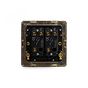 The Camden Collection Matt Black & Brushed Brass 20A 2 Gang 2 Way Toggle Switch Screwless