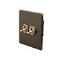 The Eton Collection Bronze 20A 2 Gang 2 Way Toggle Switch Screwless