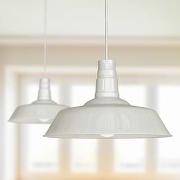 Argyll Industrial Pendant Light in Clay White 