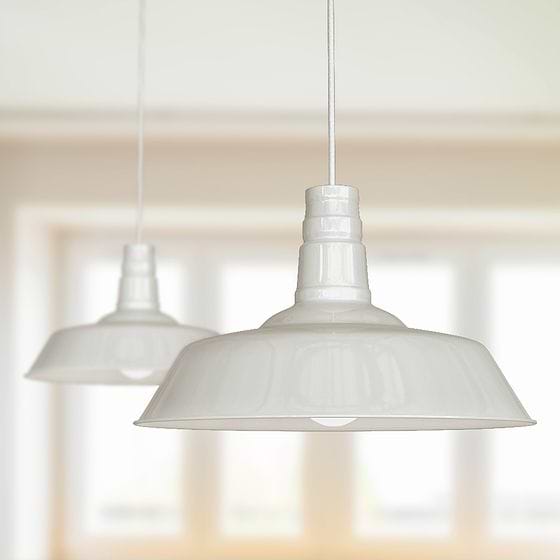 Argyll Industrial Pendant Light in Clay White 