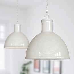 Clay White Industrial Bay Pendant Light