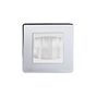 The Finsbury Collection Polished Chrome 1 Gang 2 Module Brush Plate Wht Ins Screwless