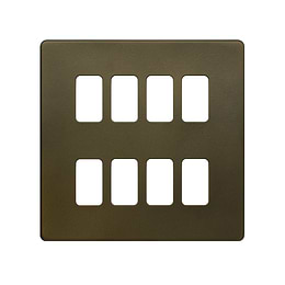 The Eton Collection Bronze 8 Gang RM Rectangular Module Grid Switch Plate