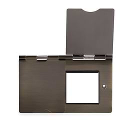 The Charterhouse Collection Black Insert 4 x25mm EM-Euro Module Floor Plate Antique Brass