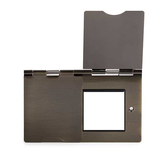 The Charterhouse Collection Antique Brass Black Insert 4 x25mm EM-Euro Module Floor Plate