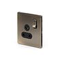 The Charterhouse Collection Antique Brass 5 Amp Socket with Switch Black Ins Screwless