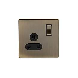 5 amp switched socket antique brass