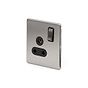 The Lombard Collection Brushed Chrome 5 Amp Socket with Switch Black Ins Screwless