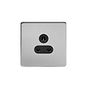 The Lombard Collection Brushed Chrome 5 Amp Socket Black ins Unswitched Screwless