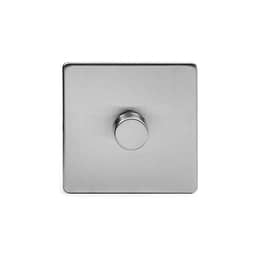 The Lombard Collection Brushed Chrome 1 Gang 400W LED Dimmer Switch