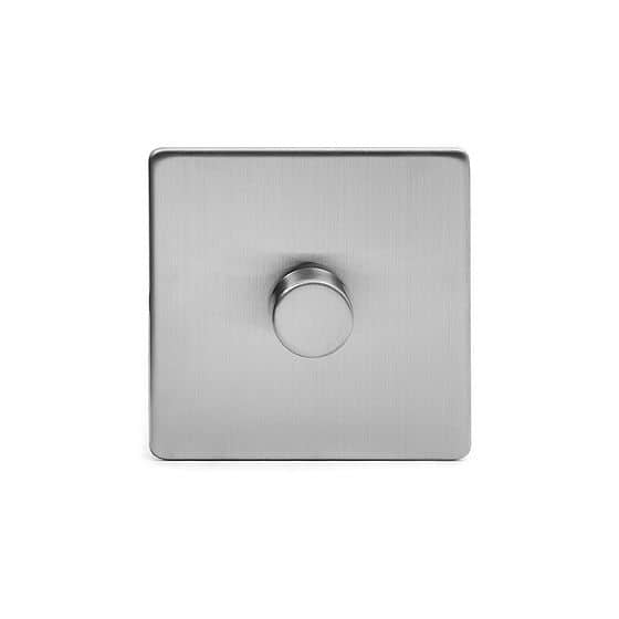 The Lombard Collection Brushed Chrome 1 Gang 400W LED Dimmer Switch