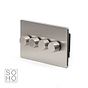 The Lombard Collection Brushed Chrome 4 Gang Intelligent Trailing Dimmer Screwless 150W LED (300W Halogen/Incandescent)