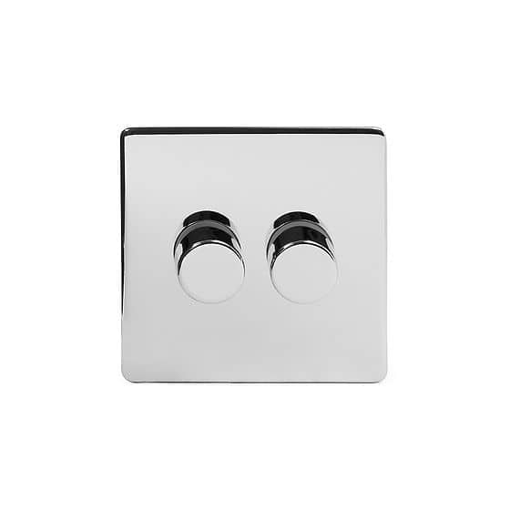 Soho Lighting Polished Chrome 2 Gang 1000W DC1-10V Dimmer Switch