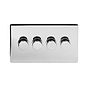 Polished Chrome 4 Gang 2 Way Trailing Dimmer Switch with Black Insert