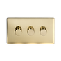 Brushed Brass 3 Gang Dimmer Switch
