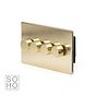 The Savoy Collection Brushed Brass 4 Gang 2 -Way Intelligent Dimmer 150W LED (300w Halogen/Incandescent)