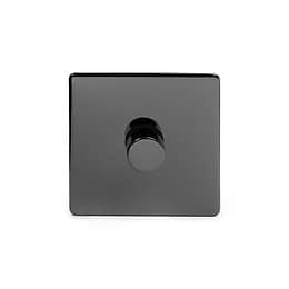 The Connaught Collection Black Nickel 1 Gang 2 -Way Intelligent Dimmer 150W LED (300W Halogen/Incandescent