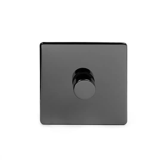 The Connaught Collection Black Nickel 1 Gang Intelligent Trailing Edge Dimmer Screwless 150W LED (300W Halogen/Incandescent