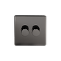 The Connaught Collection Black Nickel 2 Gang 250W LED Intermediate Dimmer Switch