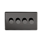 The Connaught Collection Black Nickel 4 Gang 400W LED Dimmer Switch