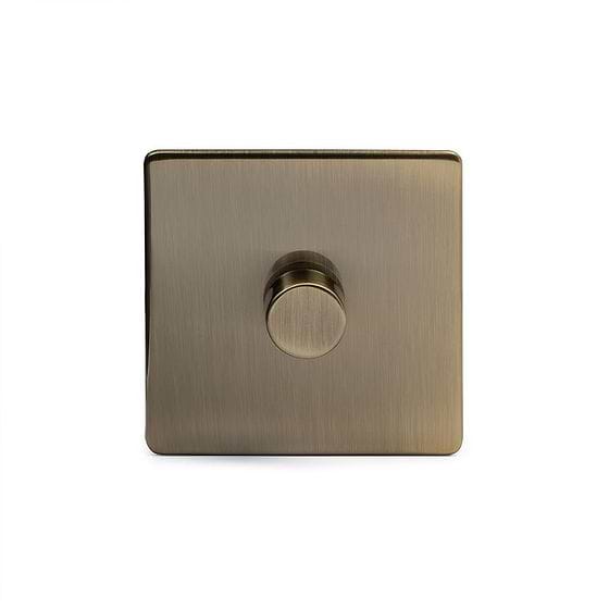 The Charterhouse Collection Antique Brass 1 Gang 400W LED Dimmer Switch