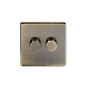 Antique Brass 2 Gang Dimmer Switch
