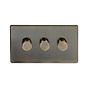 The Charterhouse Collection Antique Brass 3 Gang 2 -Way Intelligent Dimmer 150W LED (300w Halogen/Incandescent)