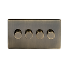 The Charterhouse Collection Antique Brass 4 Gang 400W LED Dimmer Switch