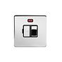 The Finsbury Collection Polished chrome Fused Connection Unit (FCU) Switched with Neon 13A DP Blk Ins Screwless