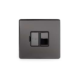 Black Nickel Fused Switch | 13A Switched Fuse Connection Unit with black insert