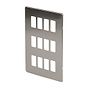 Brushed Chrome 12 Gang Switch Plate
