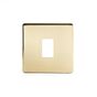 The Savoy Collection Brushed Brass 1 Gang RM Rectangular Module Grid Switch Plate