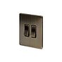 The Charterhouse Collection 2 Gang RM Rectangular Module Grid Switch Plate Antique Brass