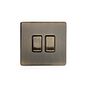 The Charterhouse Collection 2 Gang RM Rectangular Module Grid Switch Plate Antique Brass