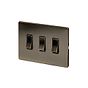 The Charterhouse Collection Antique Brass 3 Gang RM Rectangular Module Grid Switch Plate