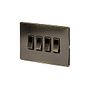 The Charterhouse Collection Antique Brass 4 Gang RM Rectangular Module Grid Switch Plate