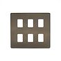 The Charterhouse Collection 6 Gang RM Rectangular Module Grid Switch Plate Antique Brass