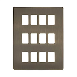 Antique Brass 12 Gang Switch Plate