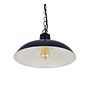 Portland Reclaimed Style Industrial Pendant Light Squid Ink Blue