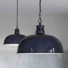 Squid Ink Blue Dome Pendant Light