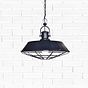 Brewer Cage Industrial Pendant Light Squid Ink Blue