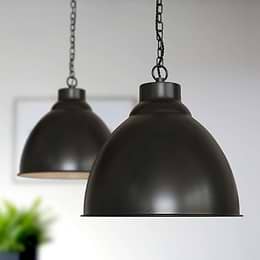Oxford Vintage Pendant Light in Matt Black 