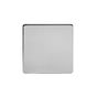 The Lombard Collection Brushed Chrome metal 1 Gang Blanking Plate Screwless