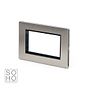 The Lombard Collection Brushed Chrome Black Insert 4 x25mm EM-Euro Module Faceplate