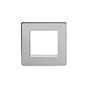 The Lombard Collection Brushed Chrome White Insert 2 x25mm EM-Euro Module Faceplate