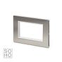 The Lombard Collection Brushed Chrome White Insert 4 x25mm EM-Euro Module Faceplate